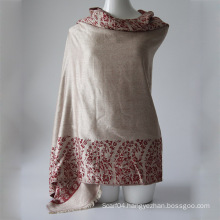 Double faced jacuard shawl and scarf pashmina